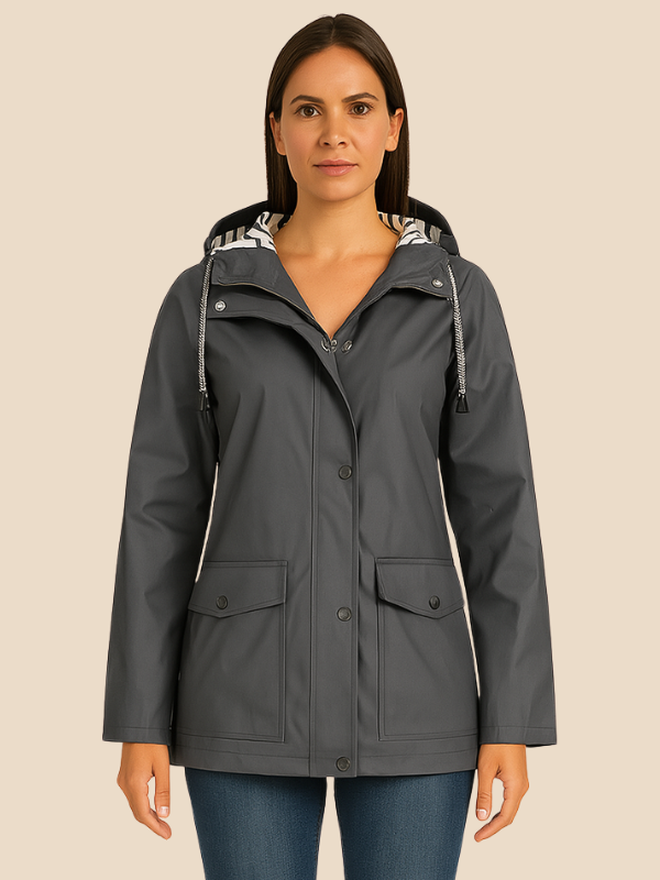 Women’s Waterproof Hooded Rain Jacket – Lightweight Outdoor Windbreaker