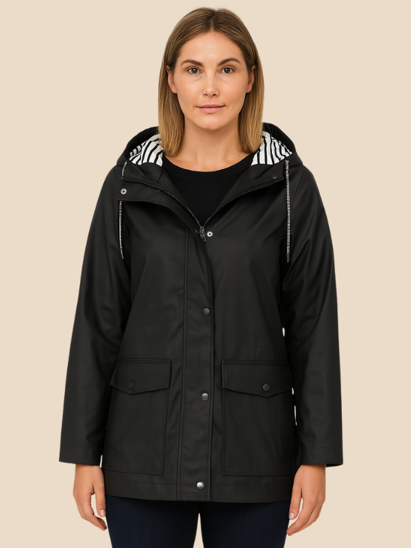 Women’s Waterproof Hooded Rain Jacket – Lightweight Outdoor Windbreaker