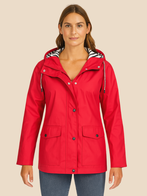 Women’s Waterproof Hooded Rain Jacket – Lightweight Outdoor Windbreaker