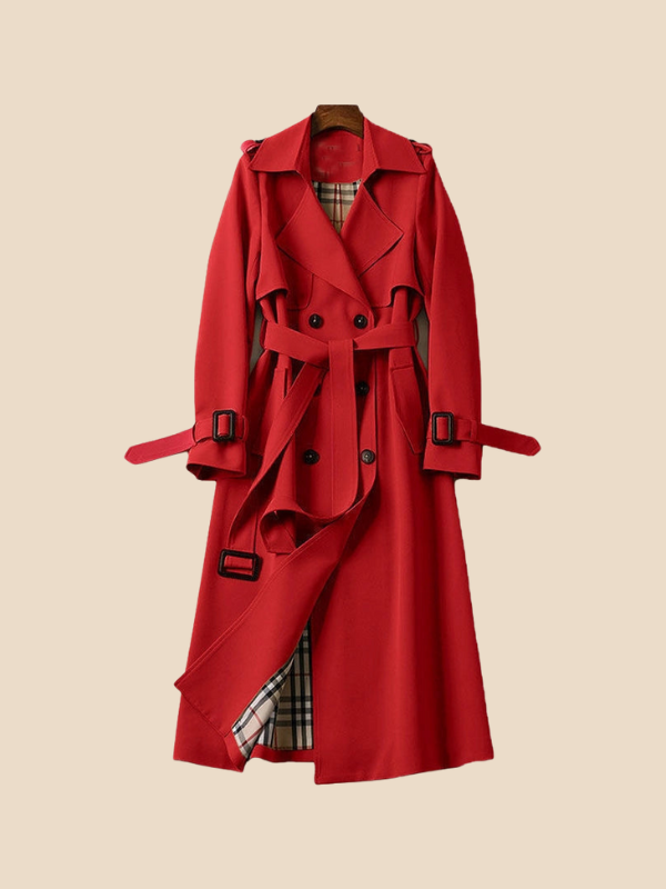 Classic Double-Breasted Belted Trench Coat