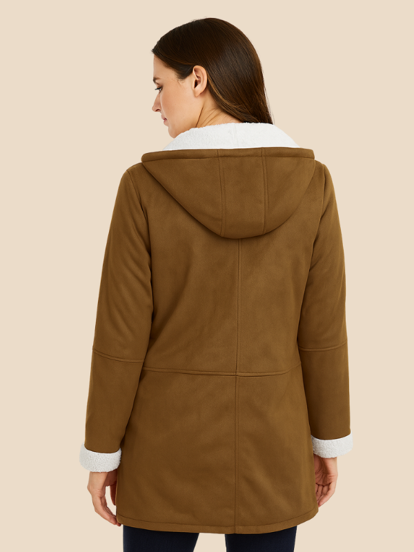Faux Shearling Hooded Toggle Coat