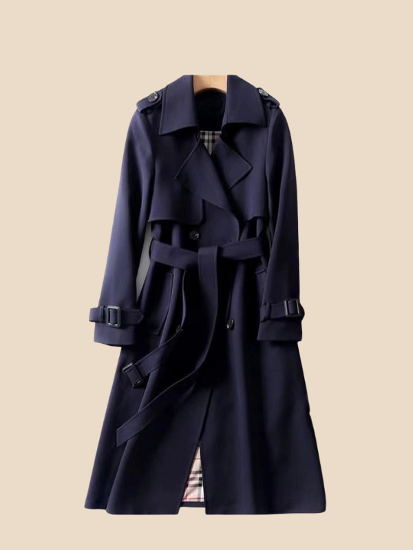 Classic Double-Breasted Belted Trench Coat