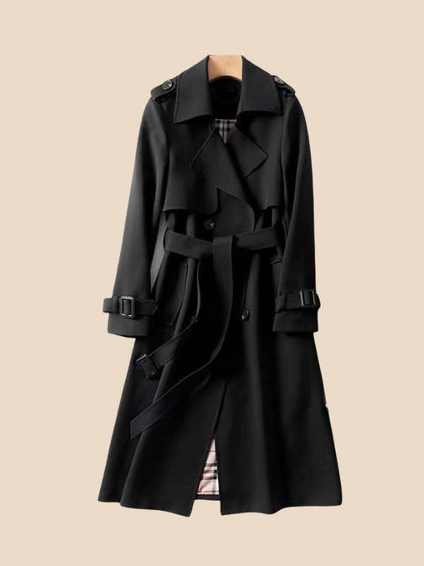 Classic Double-Breasted Belted Trench Coat