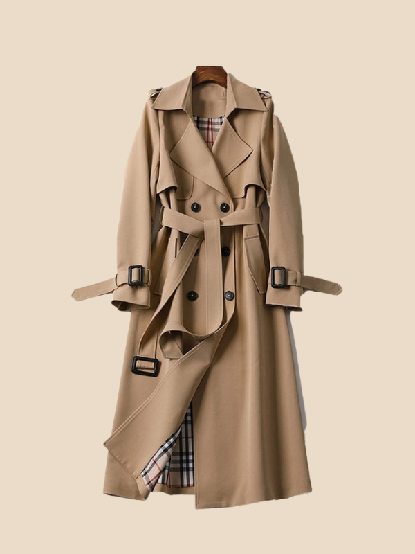 Classic Double-Breasted Belted Trench Coat