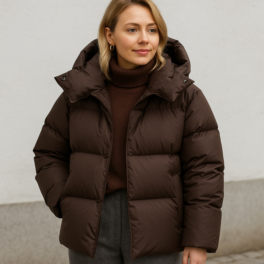 Warm Hooded Puffer Jacket for Women