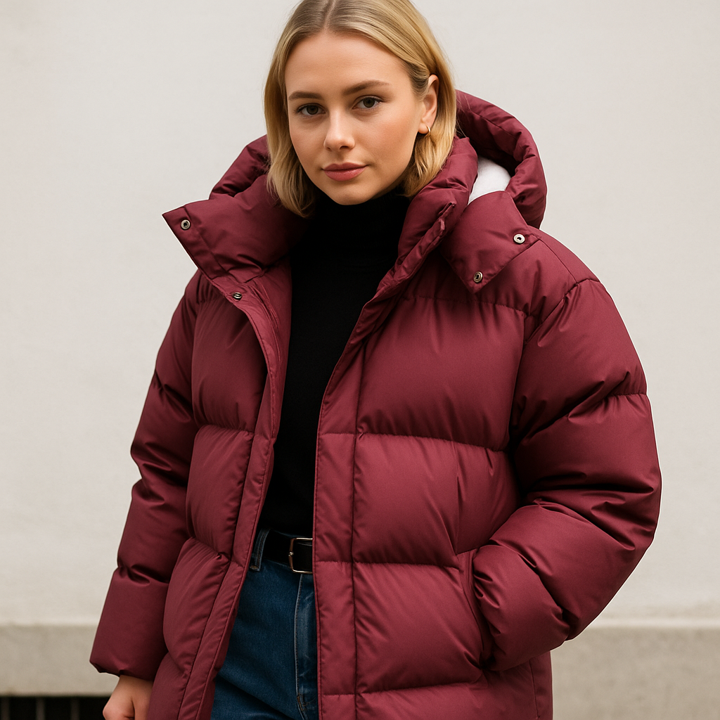 Warm Hooded Puffer Jacket for Women