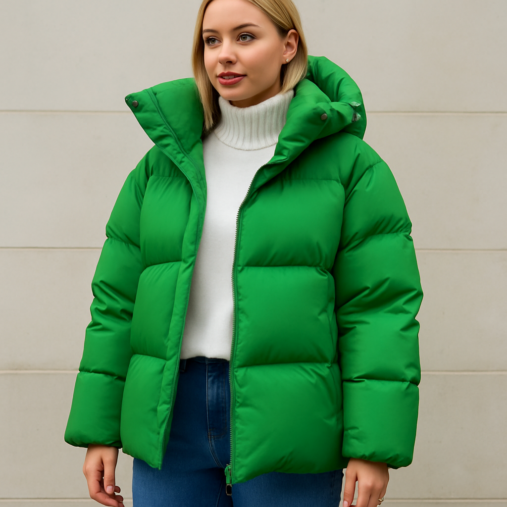 Warm Hooded Puffer Jacket for Women