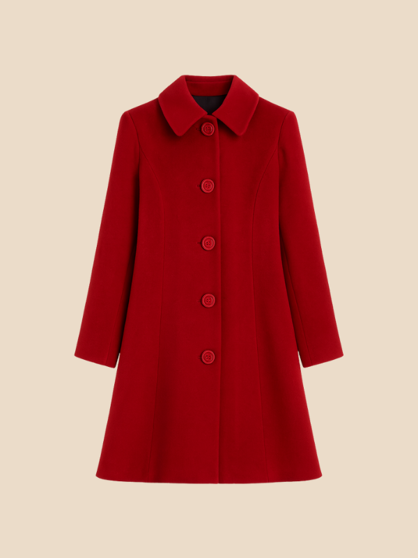Single-Breasted Wool Coat