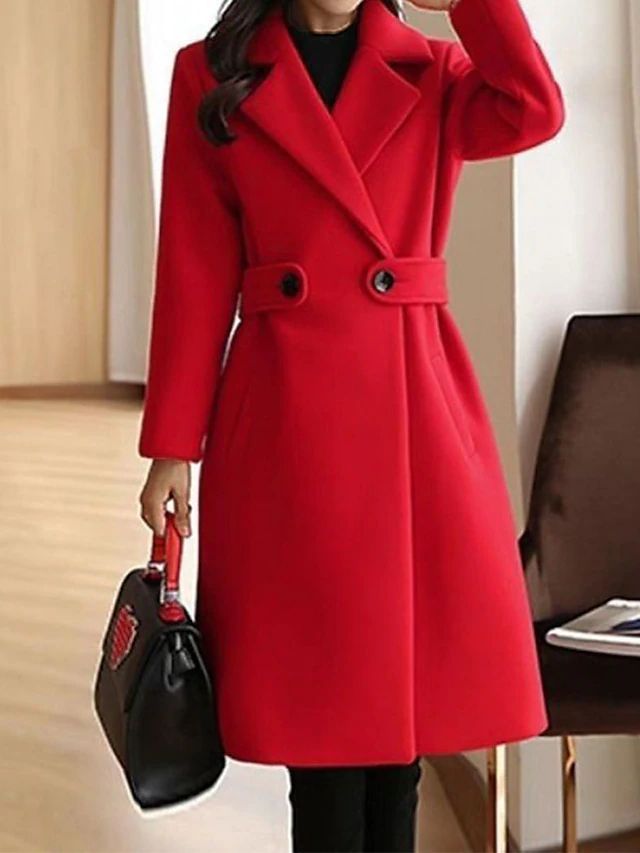Classic Double-Breasted Wool Coat