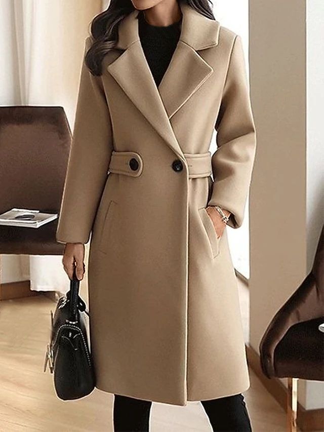 Classic Double-Breasted Wool Coat