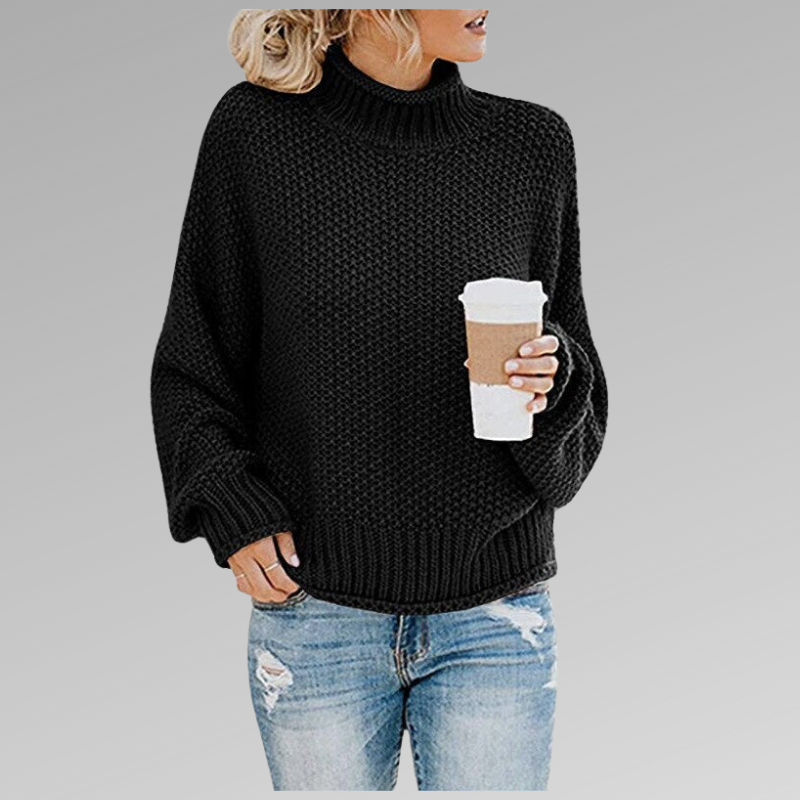 Chunky Knit Turtleneck Sweater for Women