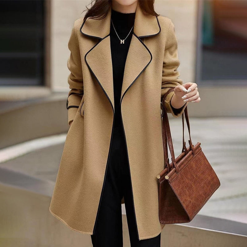 Classic Lapel Wool Blend Coat