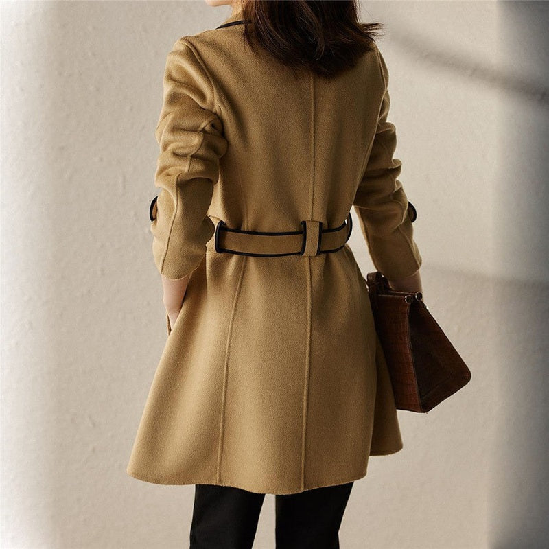 Classic Lapel Wool Blend Coat