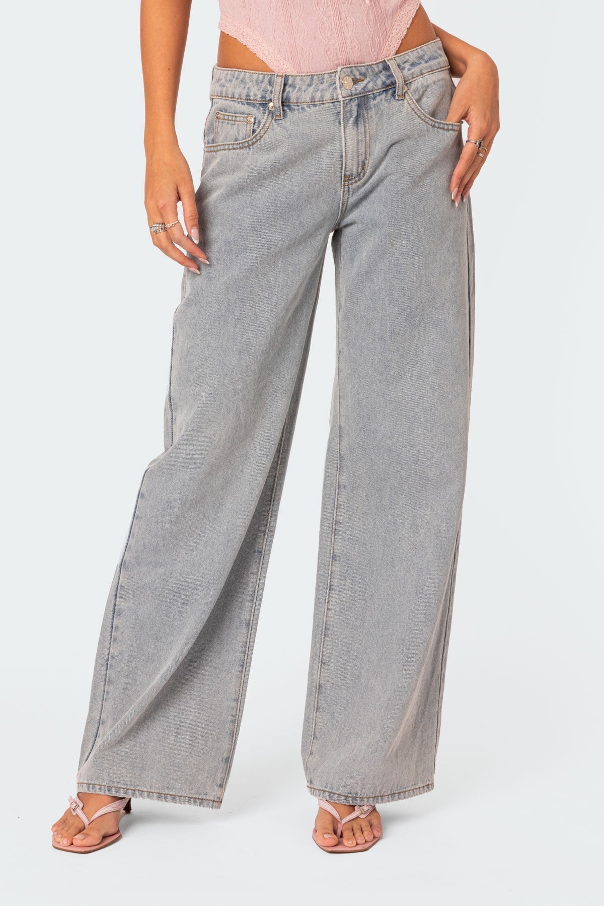 Y2K Low-Rise Wide-Leg Jeans for Women