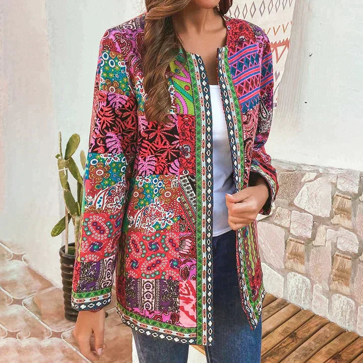 Bohemian Patchwork Print Jacket