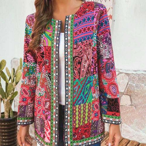 Bohemian Patchwork Print Jacket