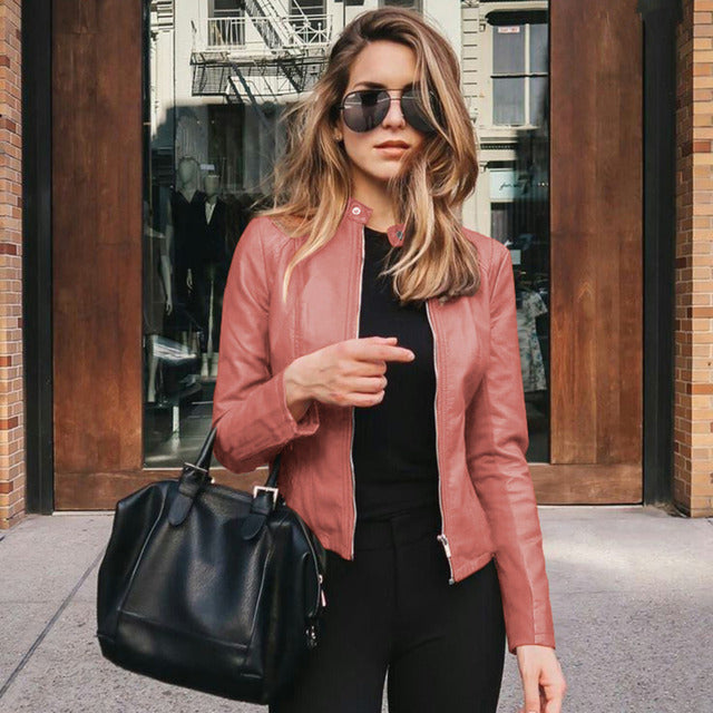 Faux Leather Moto Jacket