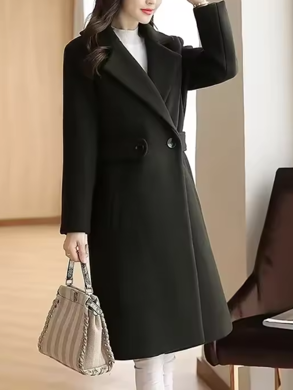 Classic Double-Breasted Wool Coat