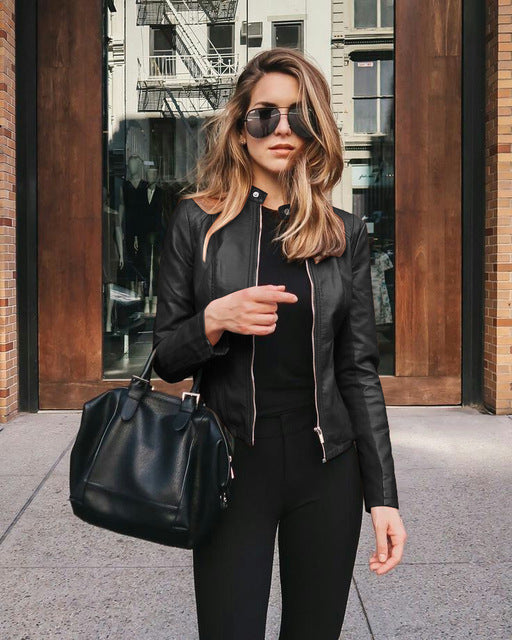 Faux Leather Moto Jacket