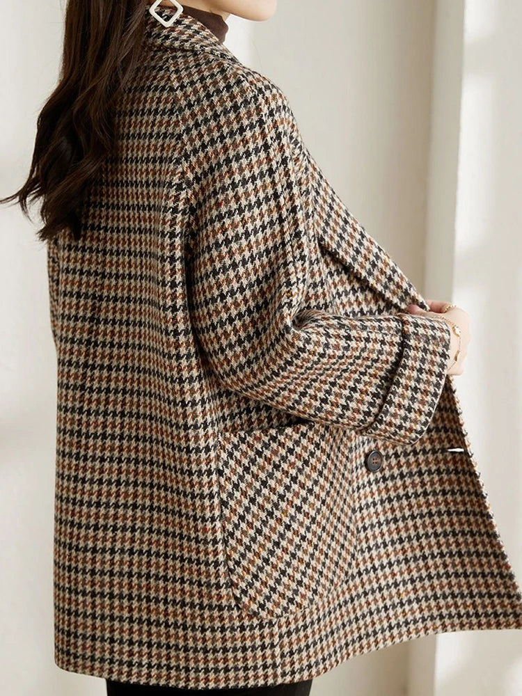 Checked Oversized Blazer Coat