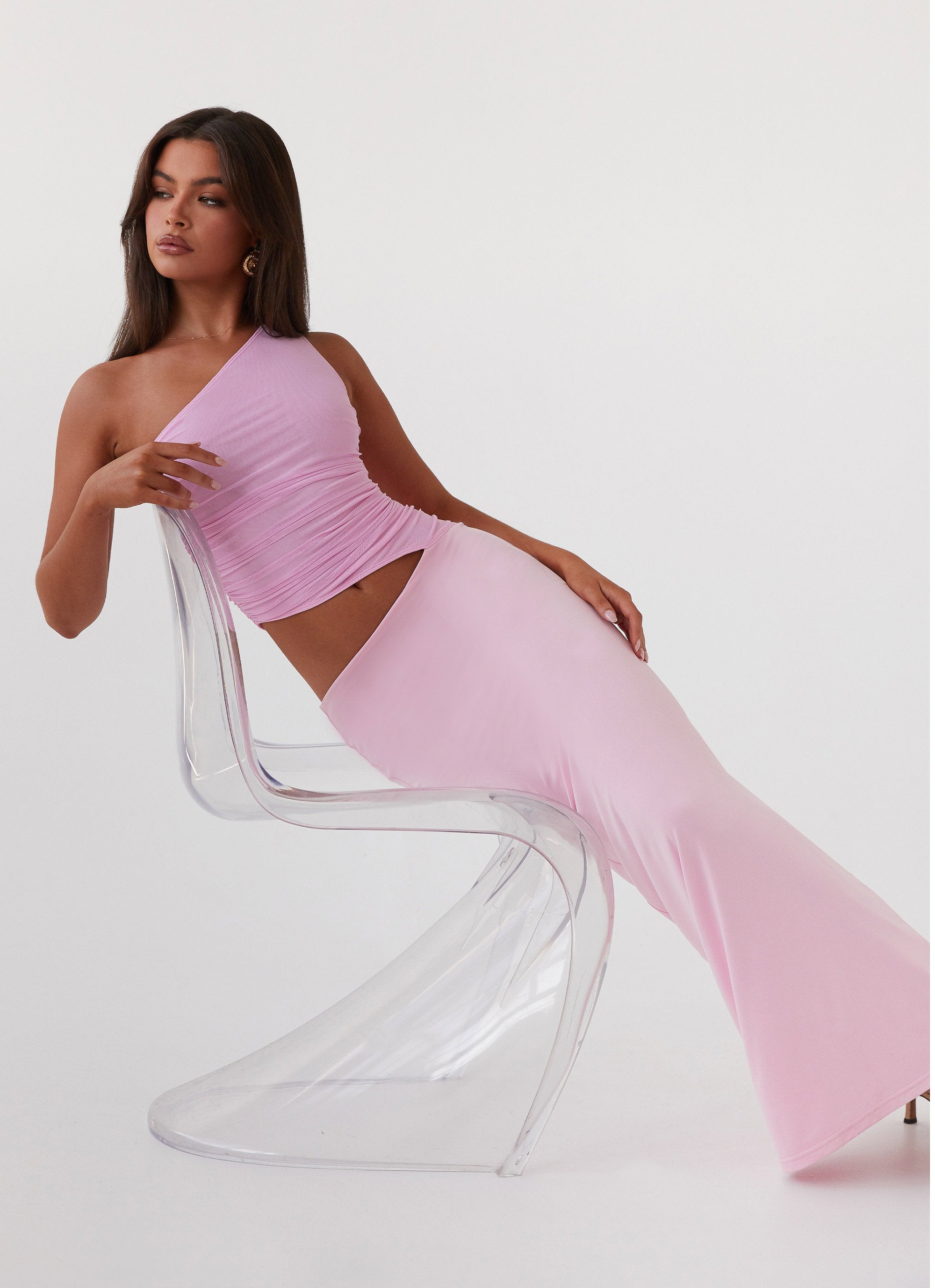 One-Shoulder Cut-Out Maxi Dress with Bodycon Fit