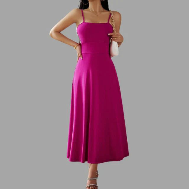 Satin Midi Slip Dress for Women
