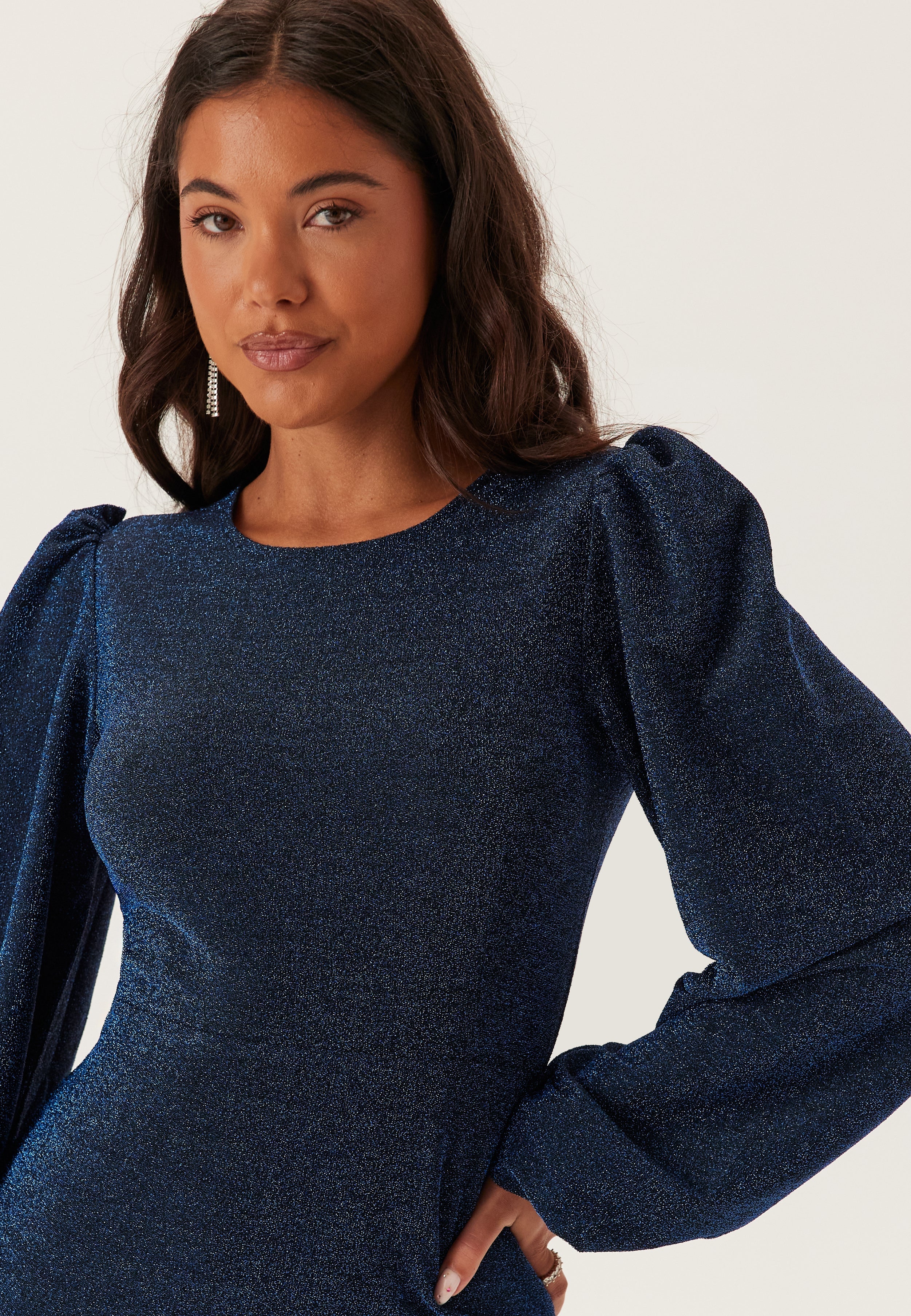 Long Sleeve Glitter Mini Dress