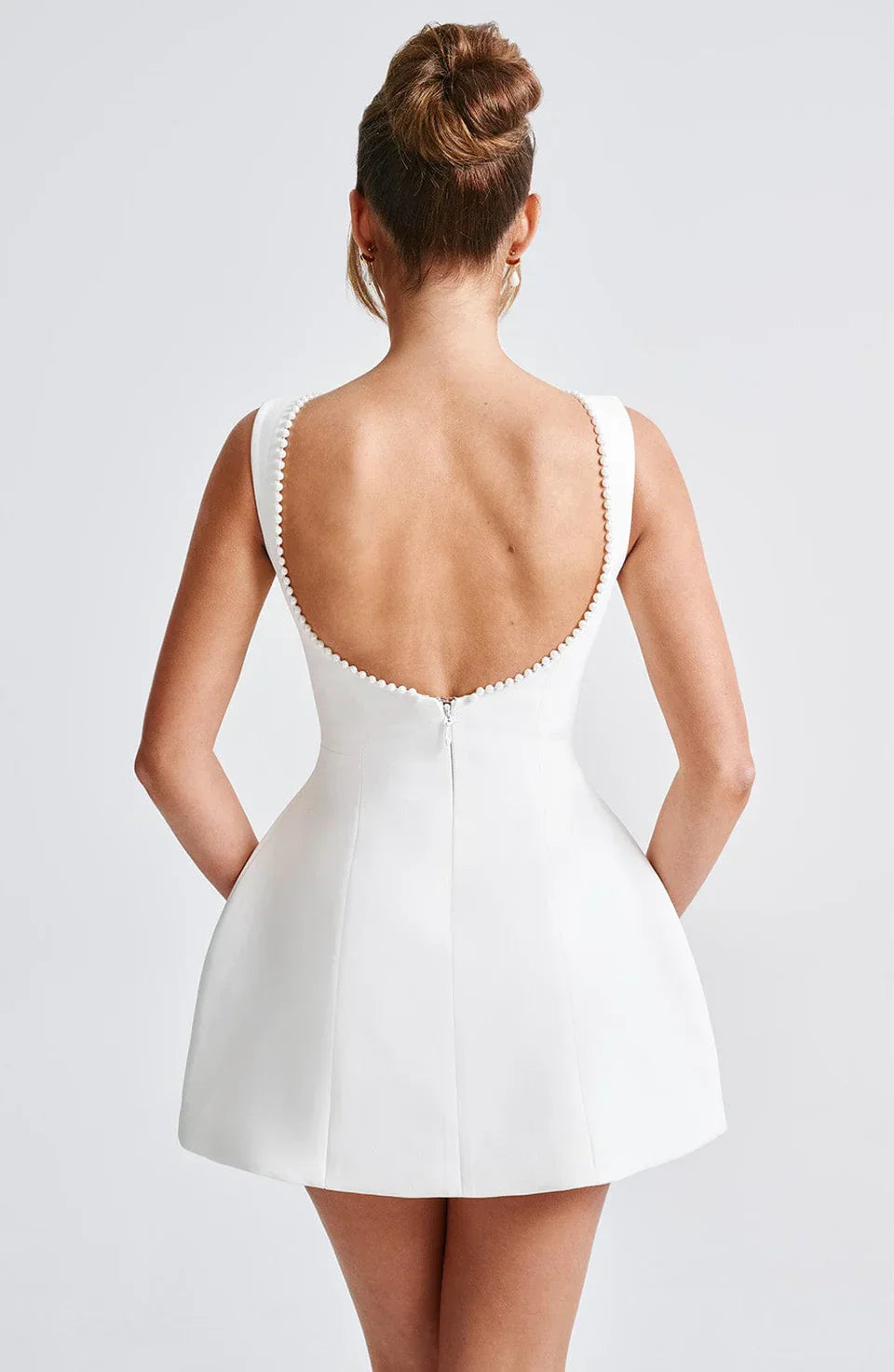 Backless Mini Dress with Oversized Bow Detail