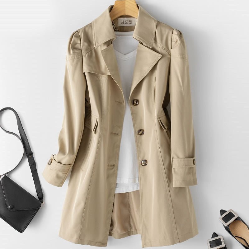 Hooded Short Trench Coat with Belted Cuffs