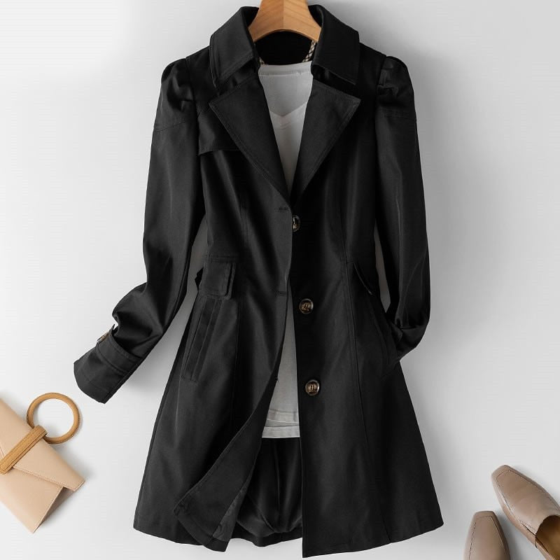 Hooded Short Trench Coat with Belted Cuffs
