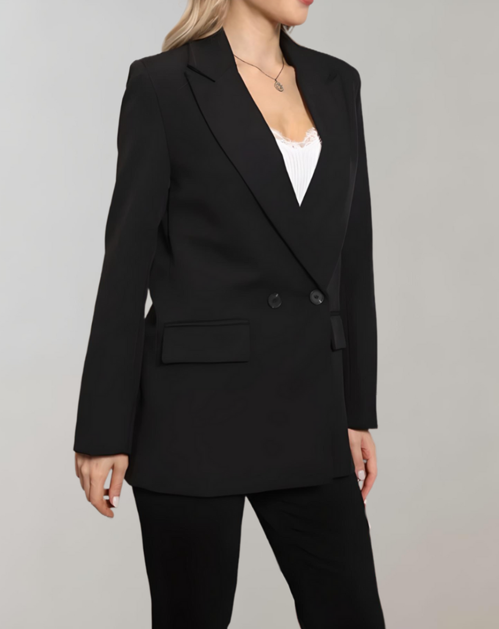 Oversized Double-Breasted Blazer for Women